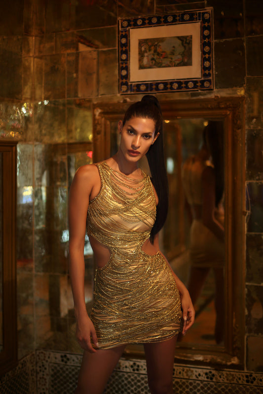 Sequin Fringe Cami Dress